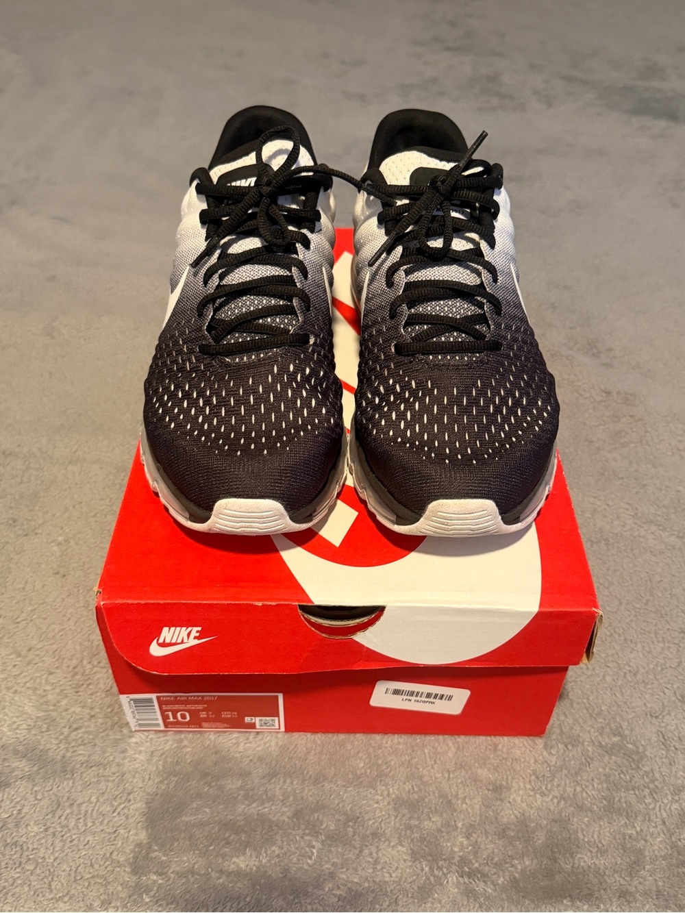 Nike Air Max 2017 Black/White Men's - Size 10